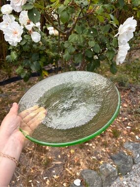 Fire & Light Recycled Glass 11” Celery Green Dinner Plate